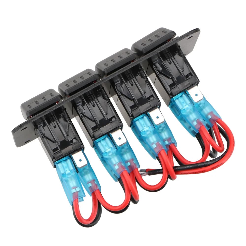 4-Gang Rocker Switch Panel | 12V/24V Marine & RV Control | LED Illuminated Circuit Breaker - Thumbnail 5