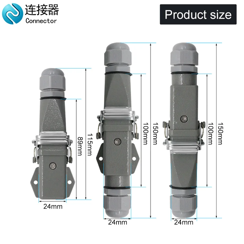 Heavy-Duty Waterproof Industrial Connector | HDC-HA Series | 4-8 Pin | 10A/16A Rated - Thumbnail 4