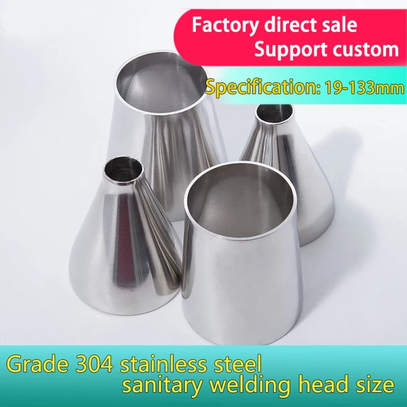 Stainless Steel Concentric Reducer | Sanitary Weld Pipe Fitting for Homebrew & Exhaust Systems - Thumbnail 2