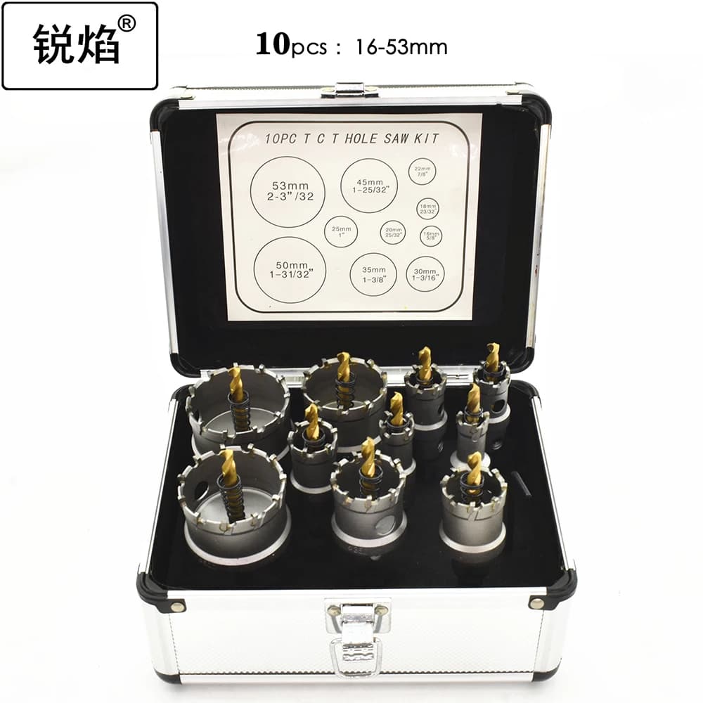 TCT Hole Saw Kit | 6-Piece Set (16-65mm) | For Stainless Steel & Thick Metal - Thumbnail 4