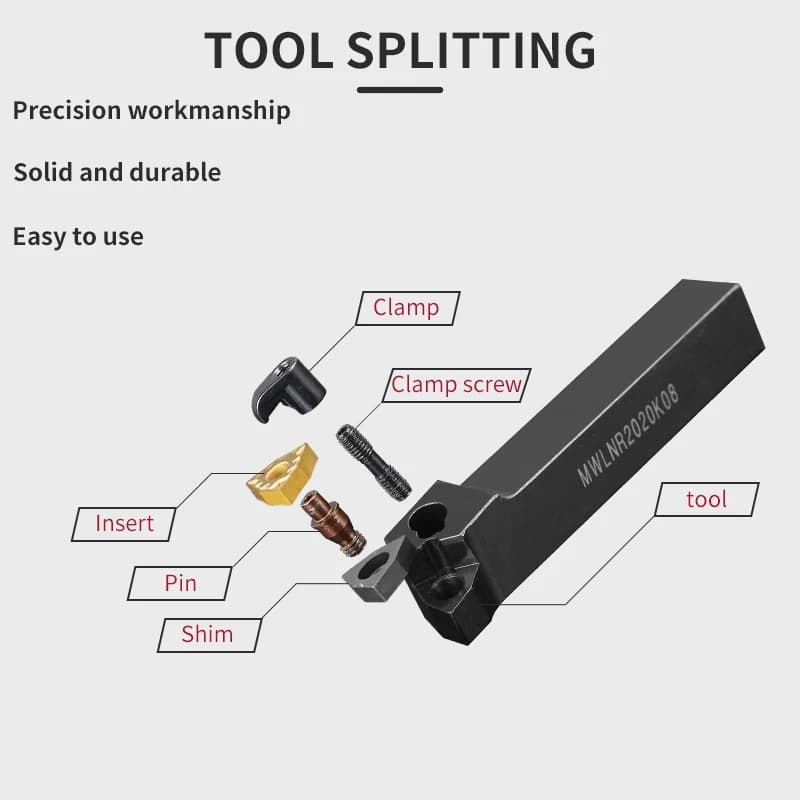WNMG0804 Lathe Tool Holder & Carbide Inserts Set | External Turning & CNC Cutting Tools - Thumbnail 3