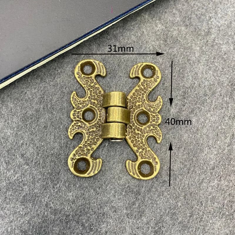 Wooden Box Hinges | 2PCS Bronze/Gold Finish | Gift Chest & Jewelry Case Hardware - Thumbnail 4