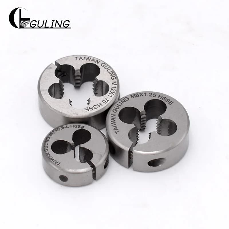 HSSE Round Threading Die Set | M1-M22 Metric Sizes | Precision External Thread Cutting Tool - Thumbnail 5