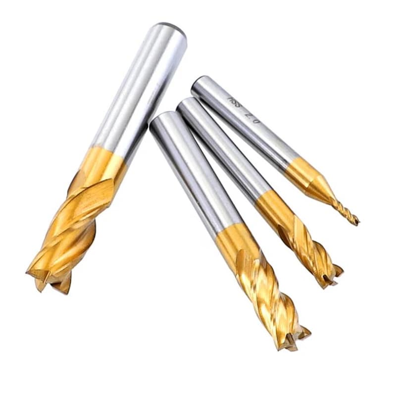 Coated HSS End Mill | 1.5-10mm 4-Flute Spiral Bit | CNC Drill for Wood & Steel - Thumbnail 4