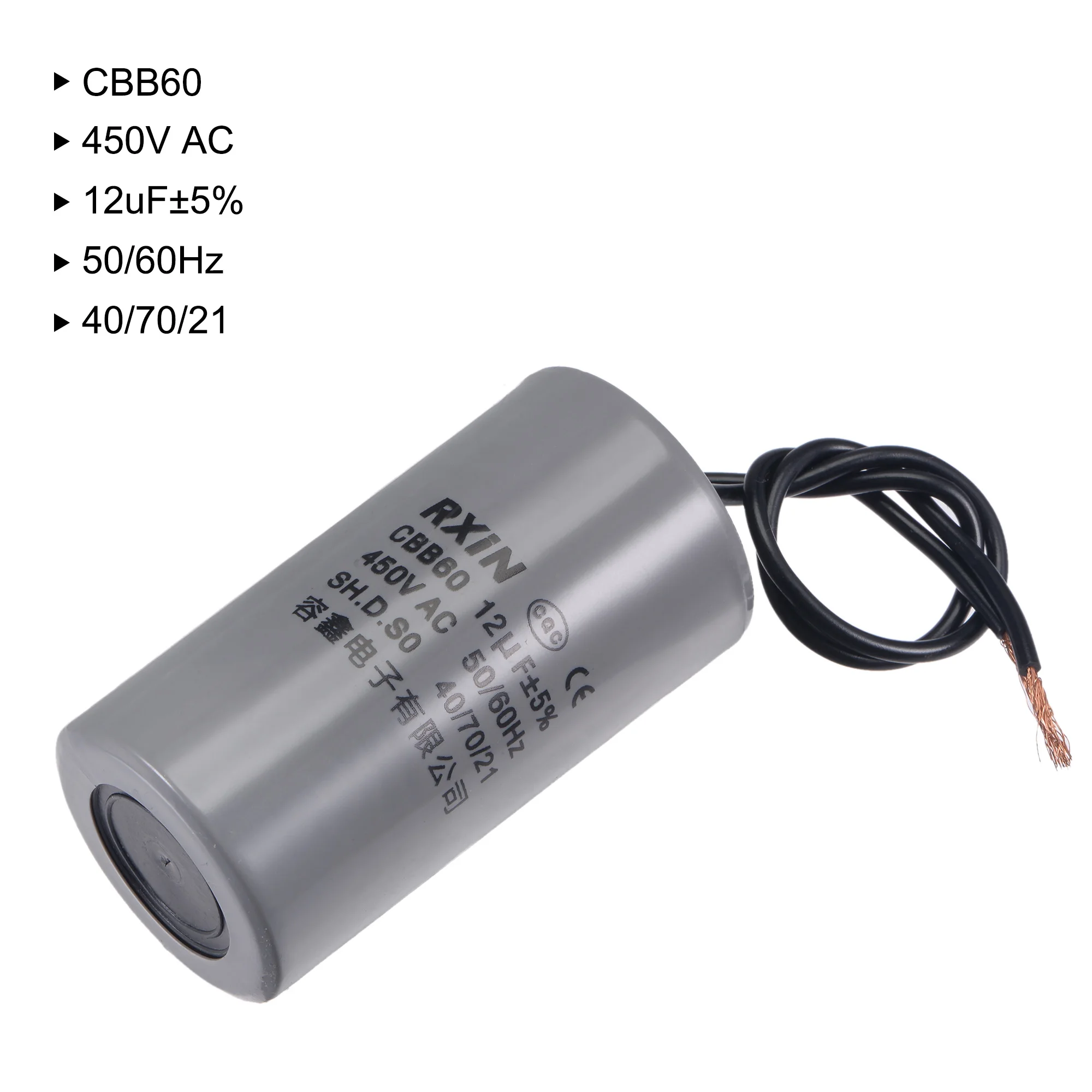 Professional-Grade 12uF 450V AC Run Capacitor | CBB60 Motor Start for Air Compressor & Water Pump - Thumbnail 3