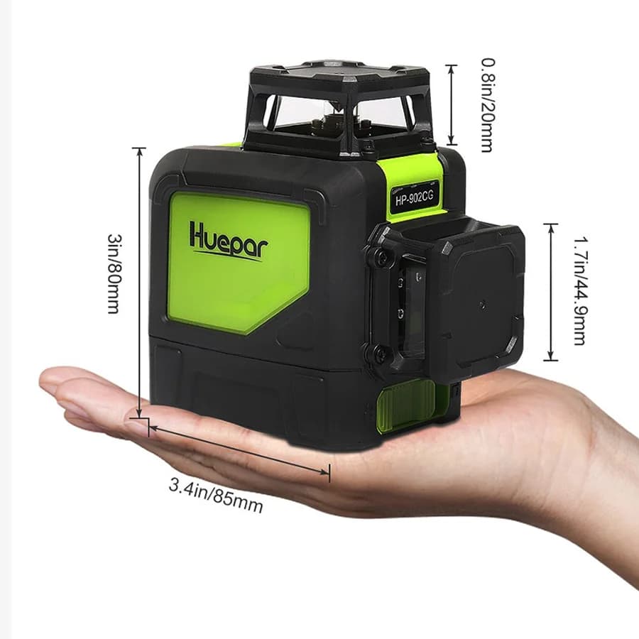 360° Self-Leveling Laser Level | 3D Green Beam | 5/8/12-Line Projection - Thumbnail 2