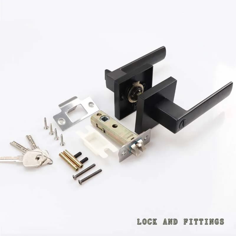 Alloy Door Handle Lock | Three-bar Ball Lock for Bedroom & Bathroom | High-Grade Furniture Hardware - Thumbnail 4