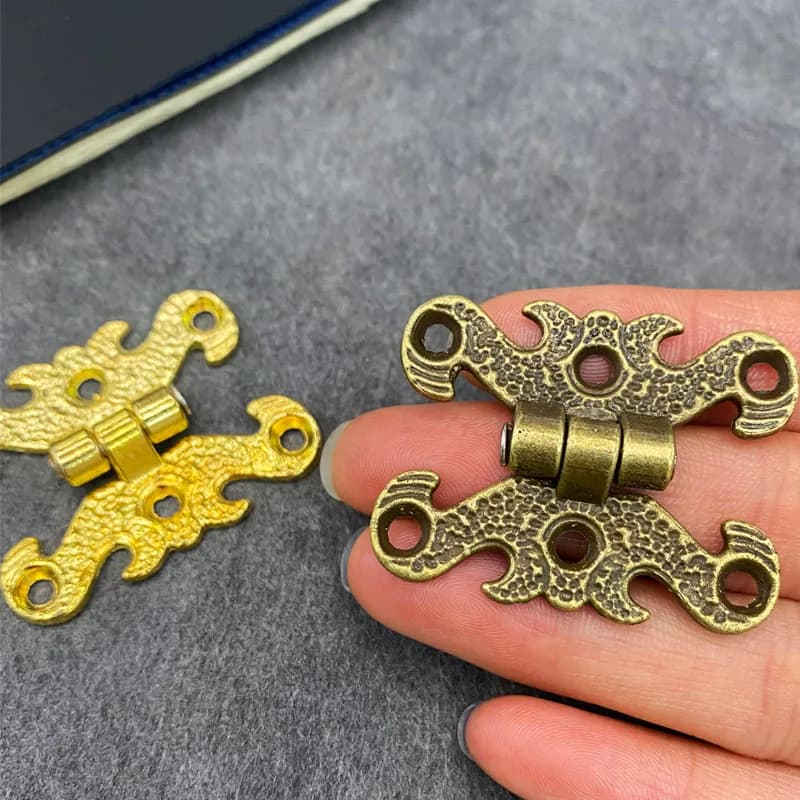 Wooden Box Hinges | 2PCS Bronze/Gold Finish | Gift Chest & Jewelry Case Hardware - Thumbnail 6
