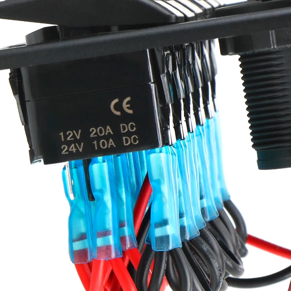 6-Gang Marine Switch Panel | 12V/24V Digital Voltmeter & Dual USB 3.0 Chargers - Thumbnail 3