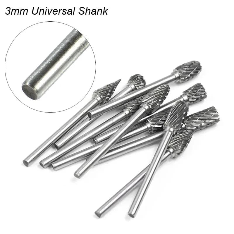 Carbide Rotary Burr Set | 3x6mm Metal Drawing Cutter | Engraving & Polishing Tools - Thumbnail 3