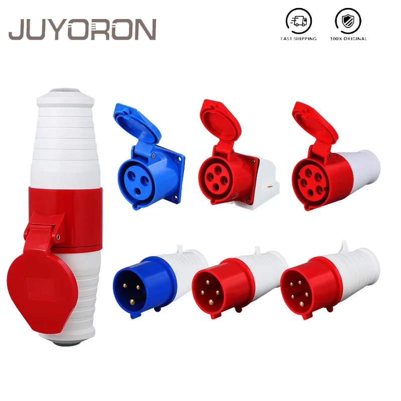 Heavy-Duty Industrial Socket & Plug | 16A-32A IP44 Rated | 3P/4P/5P 220V-415V Connector - Thumbnail 6