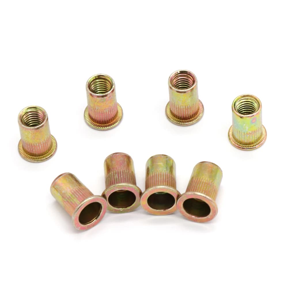 M3-M12 Rivet Nuts | Zinc Plated Carbon Steel Nutserts | Flat Head Threaded Inserts for Nut Gun - Thumbnail 5