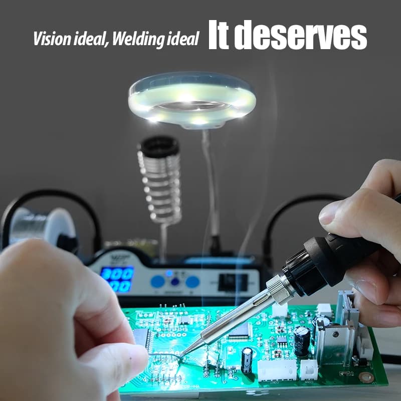 Digital Soldering Station with Magnifier Lamp | WEP 927 Precision Iron Kit - Thumbnail 2
