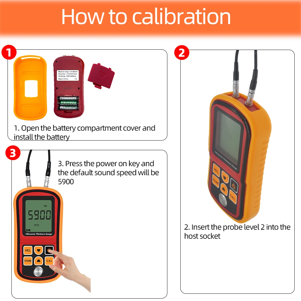 Ultrasonic Thickness Gauge Tester for Metal, Plastic, Glass & Ceramics - Thumbnail 5