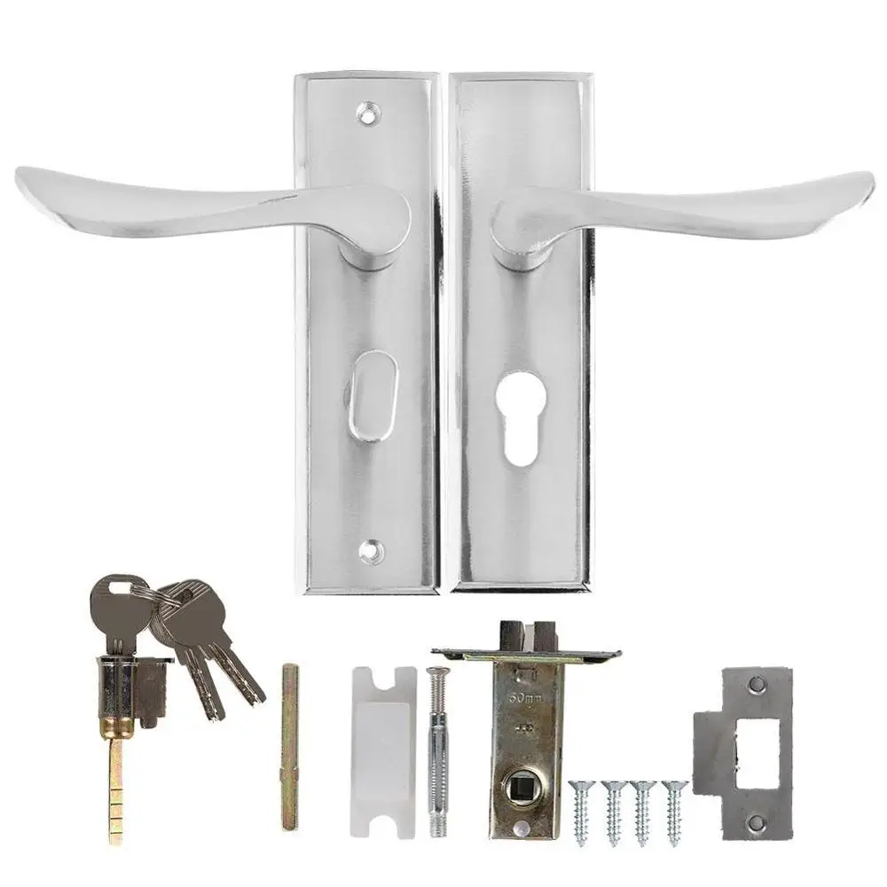Alloy Interior Door Lock | Security Handle for 3.5-4.5cm Door Frames | Living Room & Toilet - Thumbnail 2