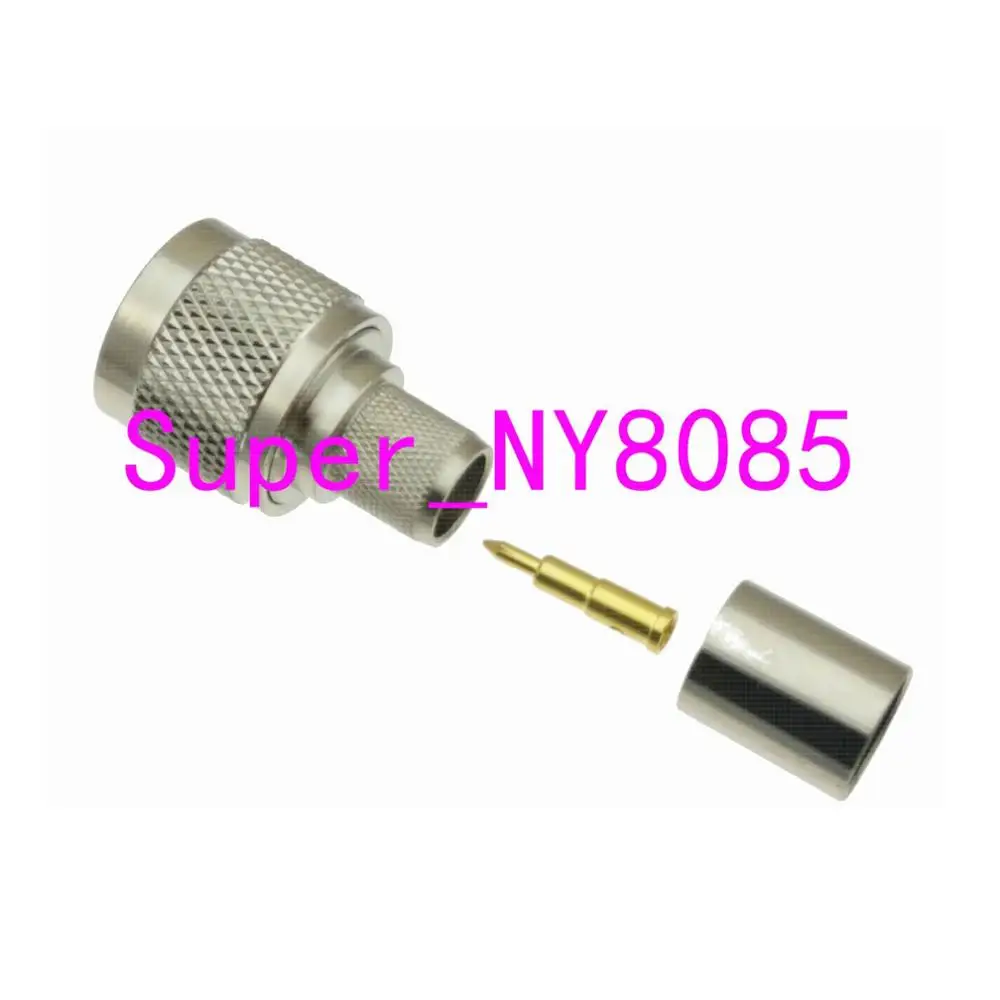N-Male Crimp Connectors | RG8, RG213, LMR400 Coaxial Cable | 10-Pack - Thumbnail 3
