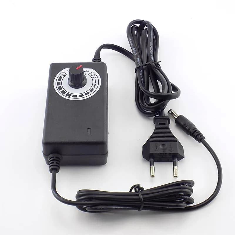 AC/DC Power Adapter | 3-12V 2A Adjustable Output | 5.5x2.5mm for LED Strips & CCTV - Thumbnail 3