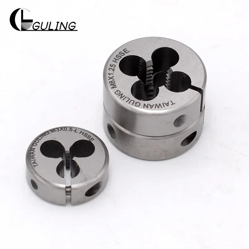 HSSE Round Threading Die Set | M1-M22 Metric Sizes | Precision External Thread Cutting Tool - Thumbnail 3