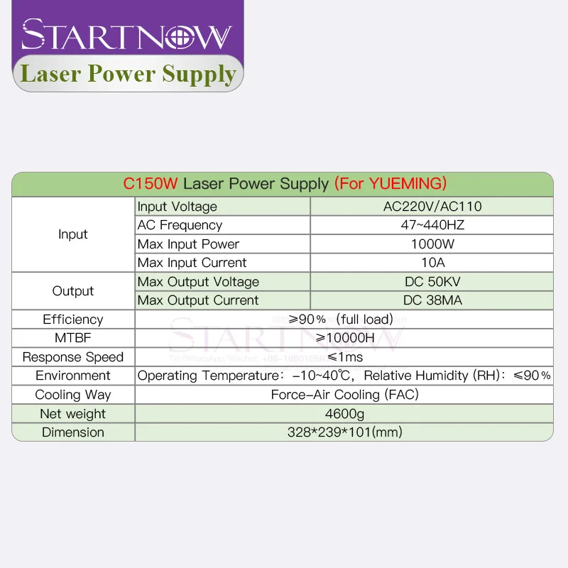 150W CO2 Laser Power Supply | Universal 110V/220V Input | High-Voltage PSU for Laser Cutting & Engraving - Thumbnail 6