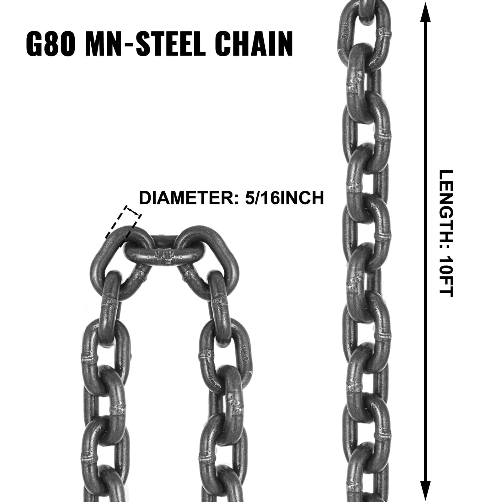 4-Leg Lifting Sling | 5-Ton Capacity | G80 Alloy Steel | Adjustable 1.5M-4M Chains - Thumbnail 3