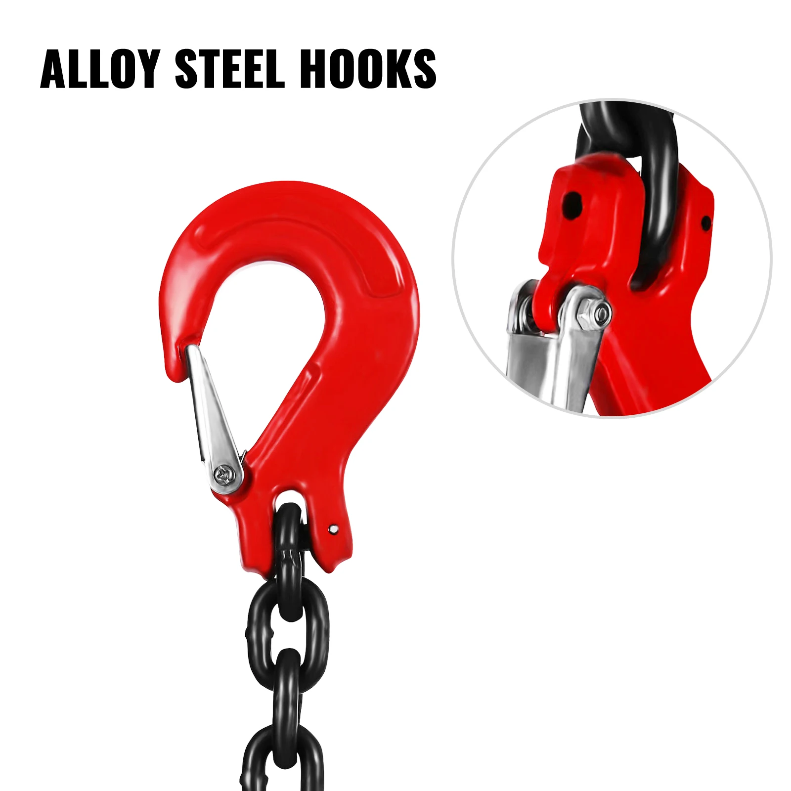 4-Leg Lifting Sling | 5-Ton Capacity | G80 Alloy Steel | Adjustable 1.5M-4M Chains - Thumbnail 4