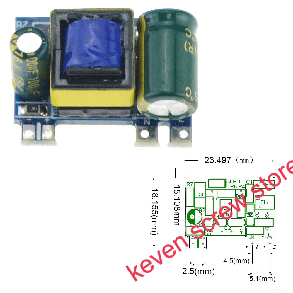 12V AC-DC Power Supply Module | 3.5W Isolated Switching Converter | Low-Profile 13.5mm Design - Thumbnail 2