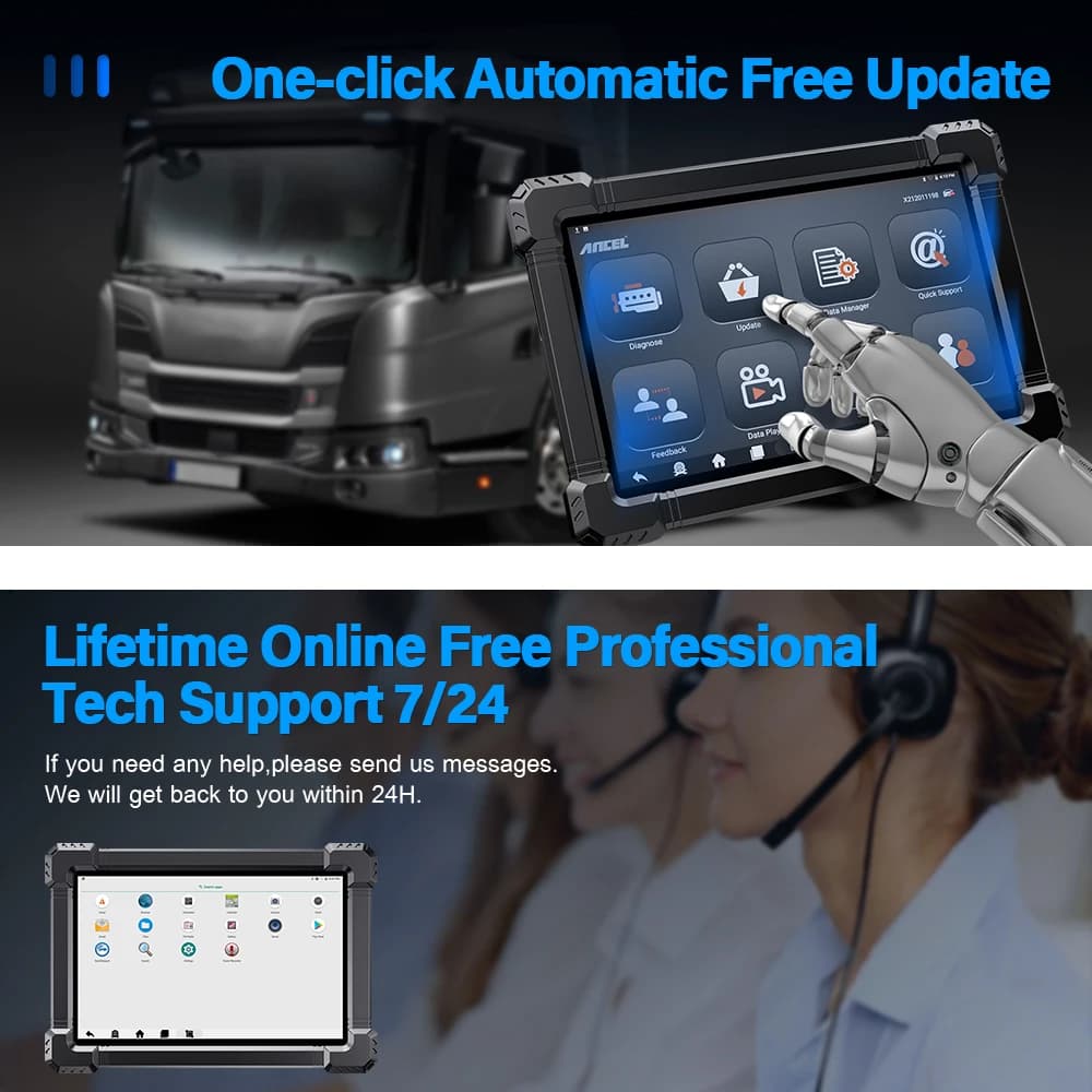 Duty Truck Diagnostic Scanner | 12V/24V OBD2 with DPF Regen | Full System ECU Reset - Thumbnail 4