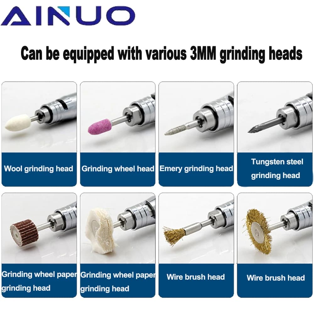 Micro Die Grinder | 3mm Pencil Tool for Engraving & Polishing | 65,000 RPM High-Speed - Thumbnail 4