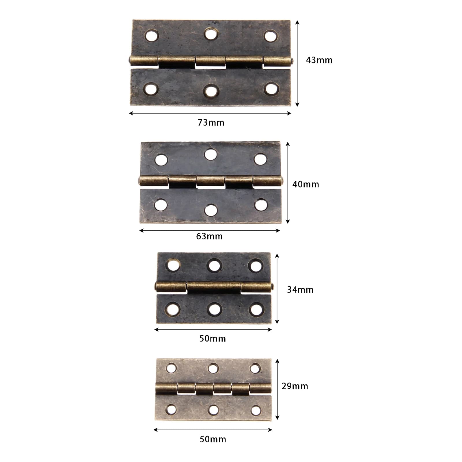 Cabinet Hinges | 2-Piece Vintage Butt Hinge | Decorative Jewelry & Wood Box Hardware - Thumbnail 3