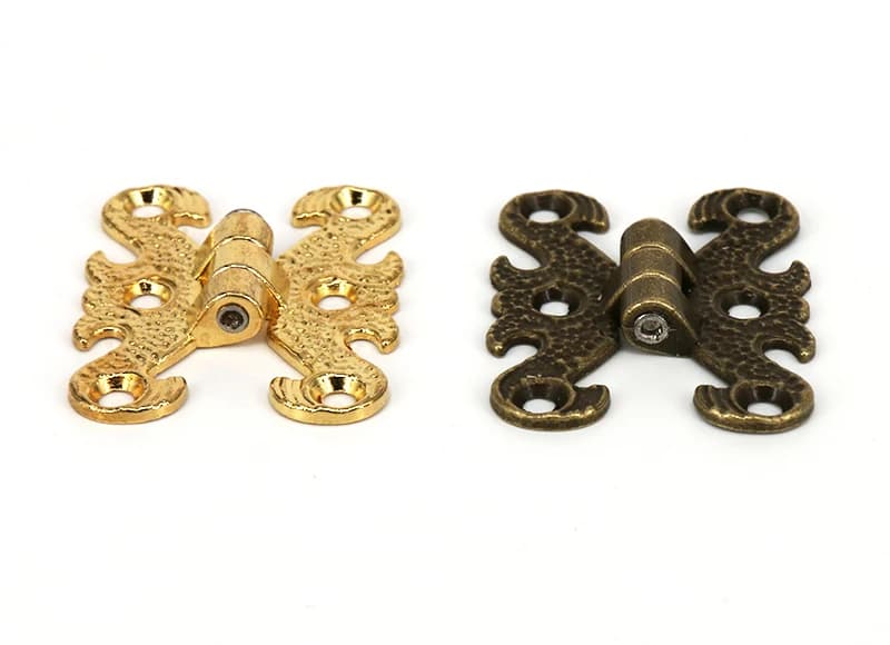 Jewelry Box Hinges | 2PCS Decorative Brass Hardware | For Wooden Cases & Cabinets - Thumbnail 3