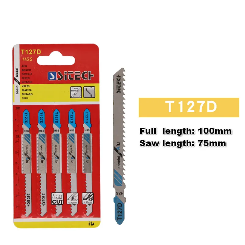 Professional Jigsaw Blade Set | 5-Piece Multi-Purpose Kit | T111C, T118A, T127D | For Bosch, DeWalt & Makita Saws - Thumbnail 5