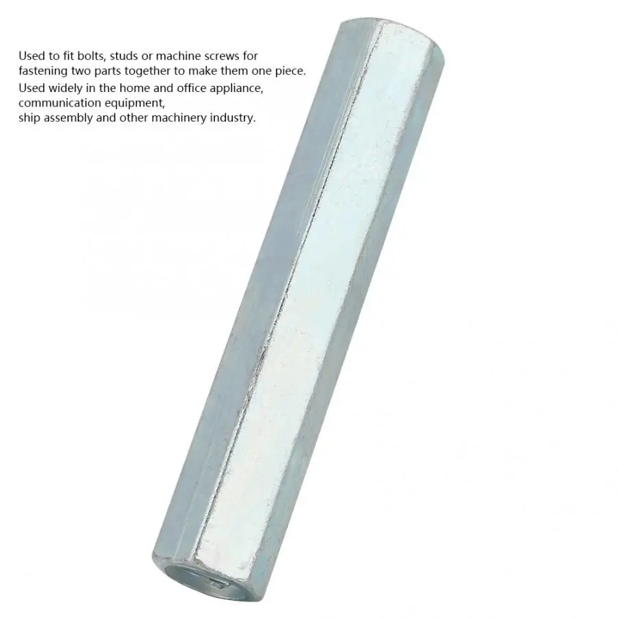 Threaded Rod Coupling | Galvanized Hex Sleeve Nut | 2Pcs Fixed Standoff Fasteners - Thumbnail 6