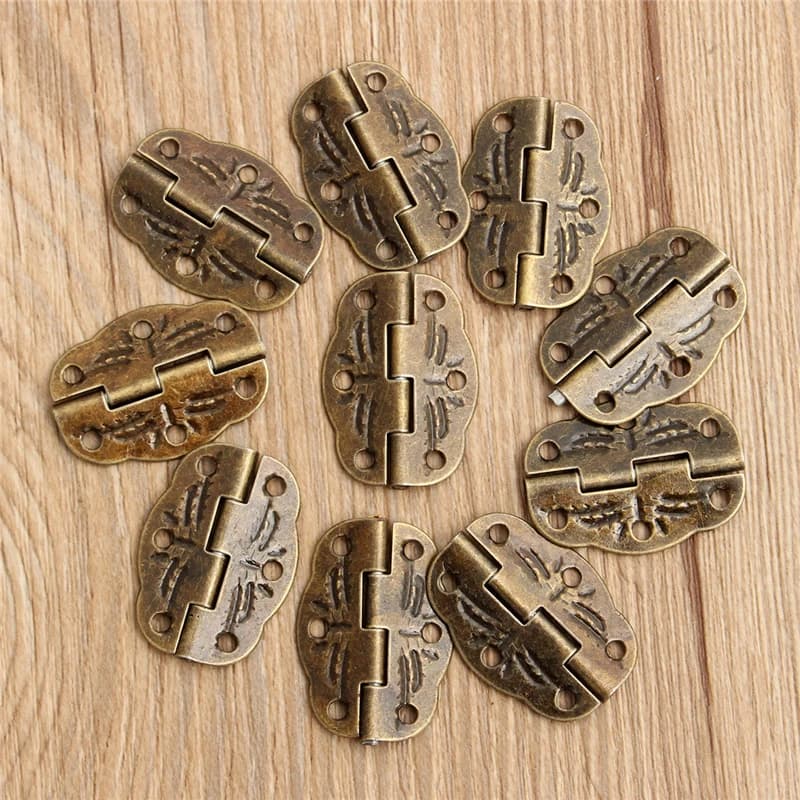 280-Degree Rotating Door Butt Hinges | 30x22mm Antique Bronze | 10-Piece Set for Toolboxes & Furniture - Thumbnail 6