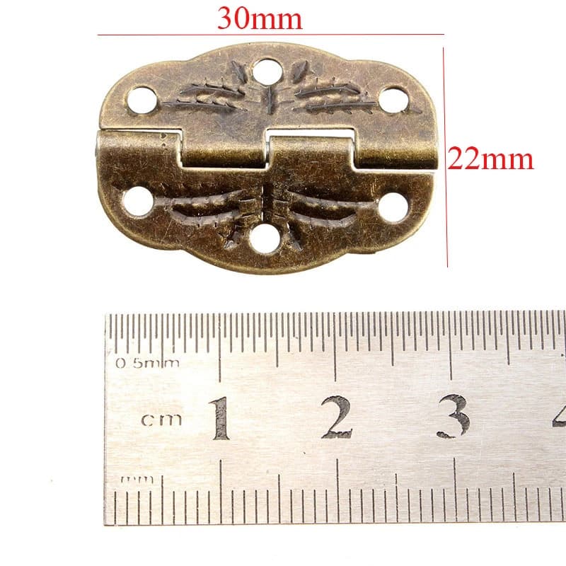 280-Degree Rotating Door Butt Hinges | 30x22mm Antique Bronze | 10-Piece Set for Toolboxes & Furniture - Thumbnail 4