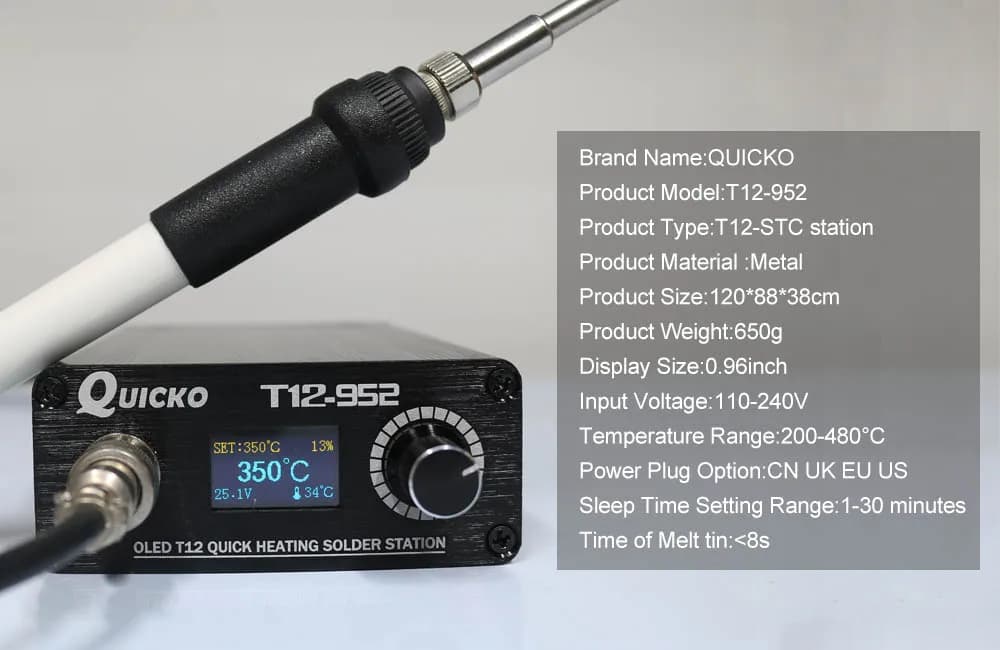 T12 Soldering Station | Quick-Heat Digital Iron | OLED Display & Precision Control - Thumbnail 3