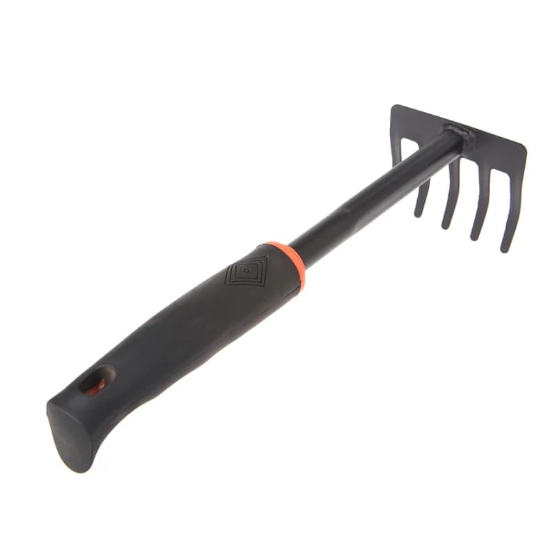 Mini Steel Rake | Home Garden Transplanting Tool | Compact Digging & Soil Tool - Thumbnail 5