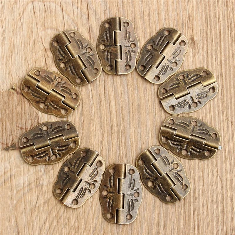 280-Degree Rotating Door Butt Hinges | 30x22mm Antique Bronze | 10-Piece Set for Toolboxes & Furniture - Thumbnail 5