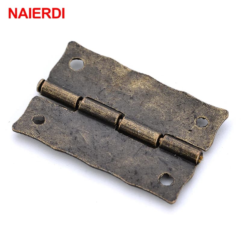 Bronze Decorative Hinges | 10-Piece Mini Hardware Set | Jewelry Box & Wooden Drawer Cabinet - Thumbnail 4
