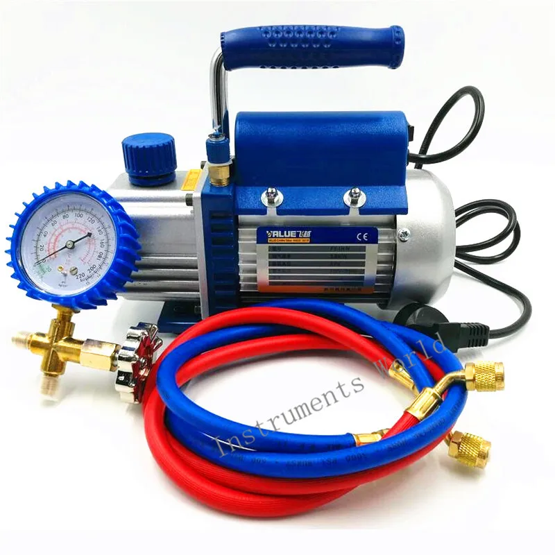 150W Vacuum Pump Set | With Pressure Gauge & Refrigerant Tube | Complete AC Service Kit - Thumbnail 3