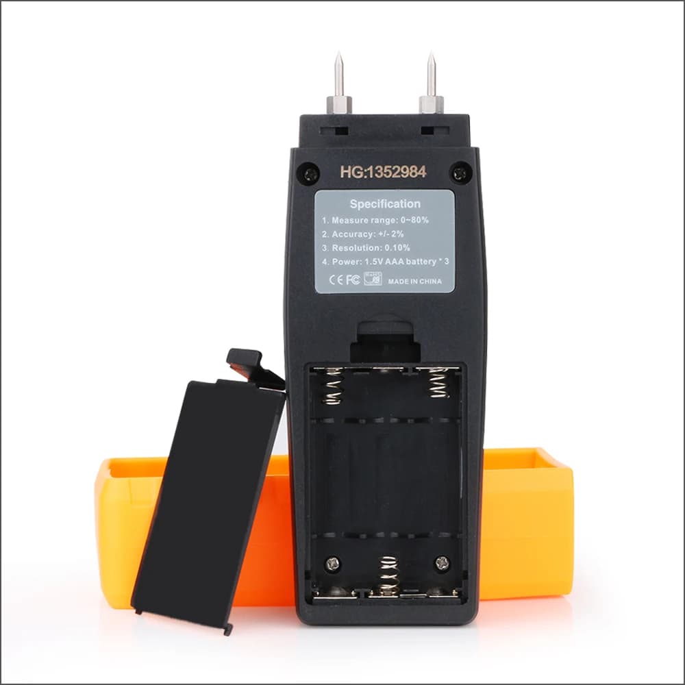 Digital Moisture Meter for Wood & Concrete - 0-80% Range, EMT01 Model, HD LCD Display - Thumbnail 5