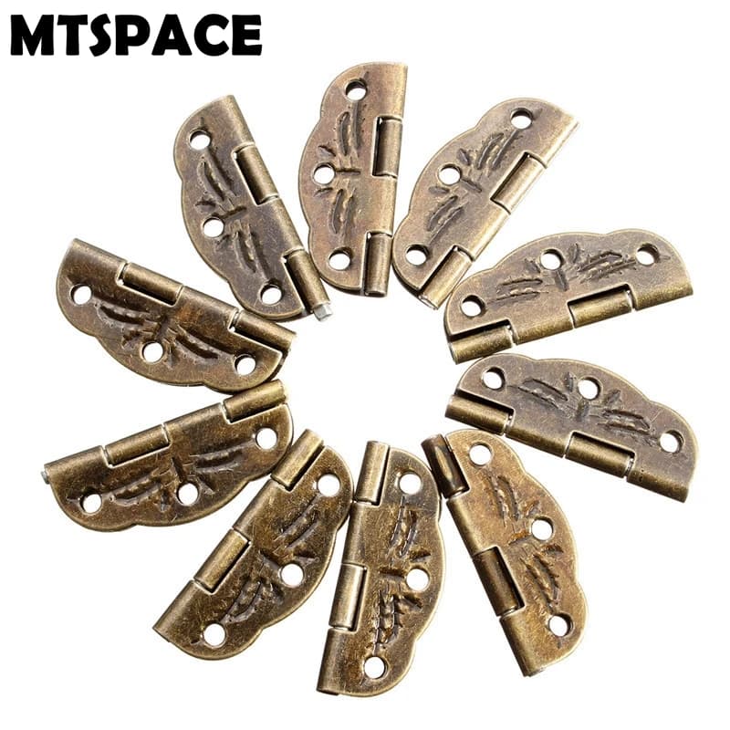 280-Degree Rotating Door Butt Hinges | 30x22mm Antique Bronze | 10-Piece Set for Toolboxes & Furniture - Thumbnail 2