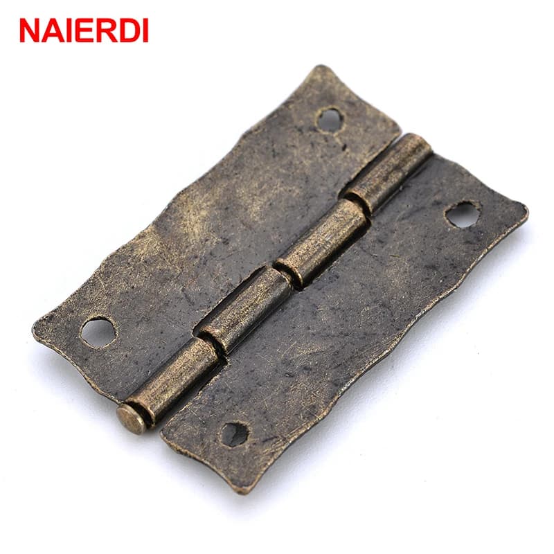 Bronze Decorative Hinges | 10-Piece Mini Hardware Set | Jewelry Box & Wooden Drawer Cabinet - Thumbnail 6