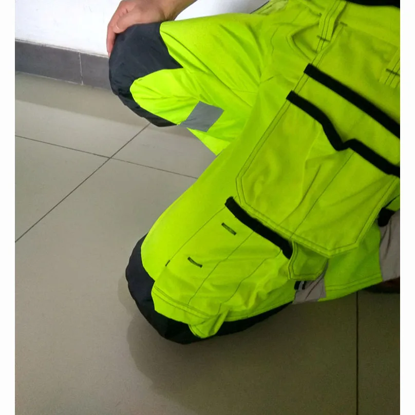 Visibility Work Pants | Reflective Cargo Trousers with Knee Pads | Multi-Pocket - Thumbnail 6