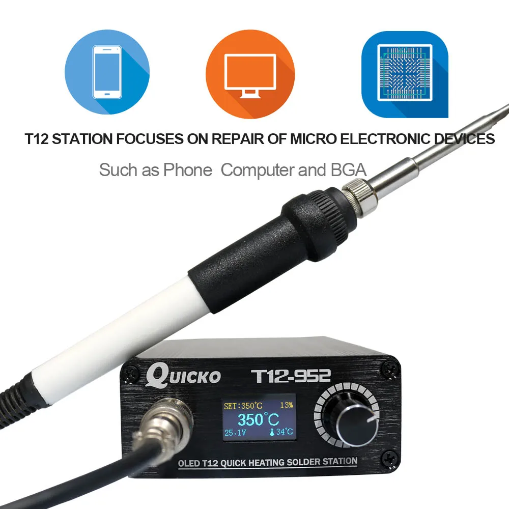 T12 Soldering Station | Quick-Heat Digital Iron | OLED Display & Precision Control - Thumbnail 2