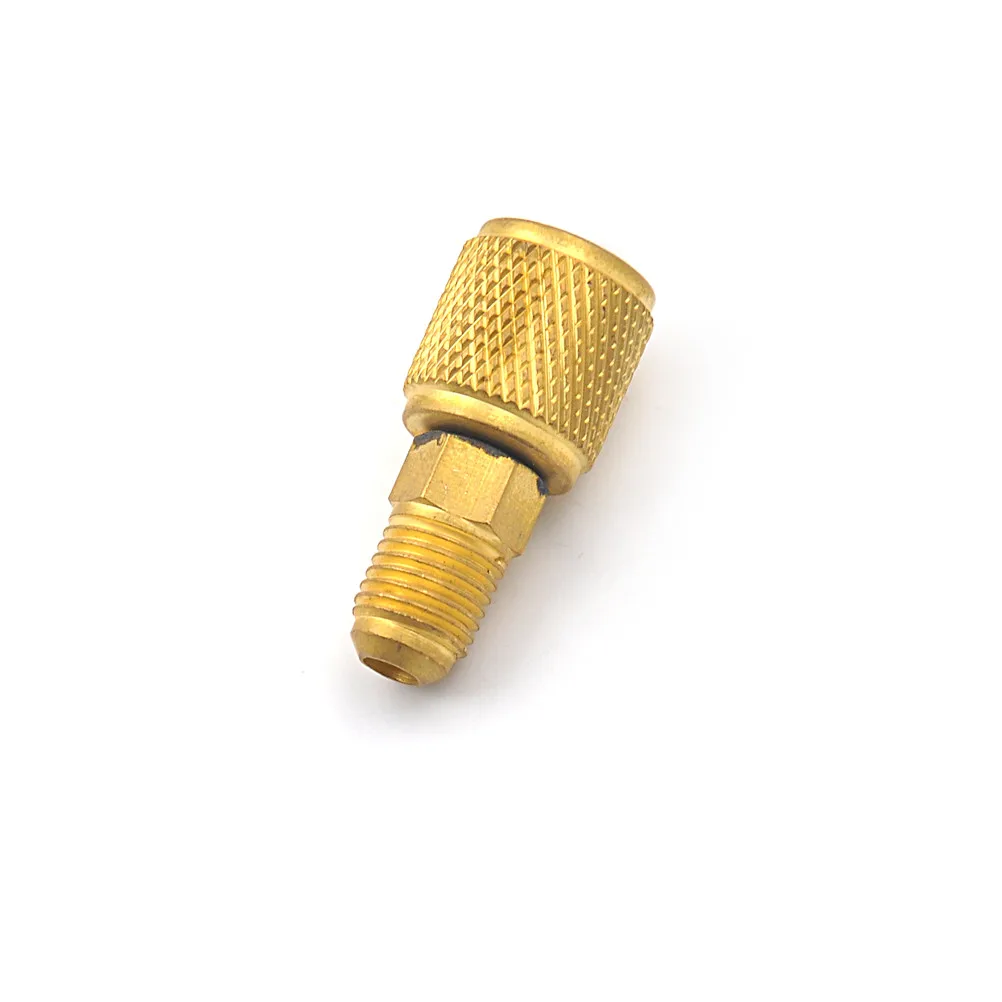 HVAC Brass Fitting | R410a AC Adapter | 1/4 SAE Flare Connection - Thumbnail 3