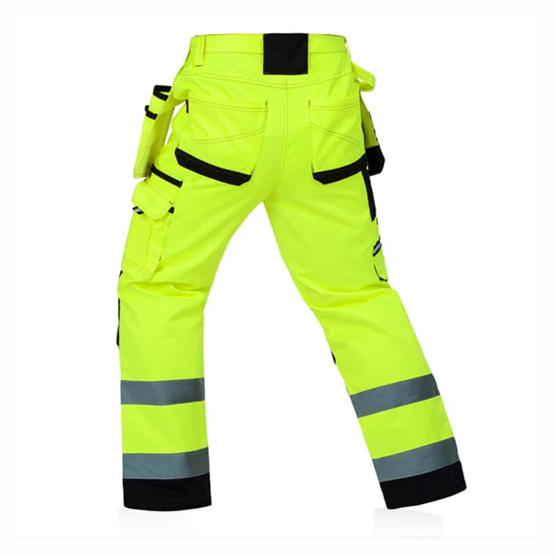 Visibility Work Pants | Reflective Cargo Trousers with Knee Pads | Multi-Pocket - Thumbnail 2