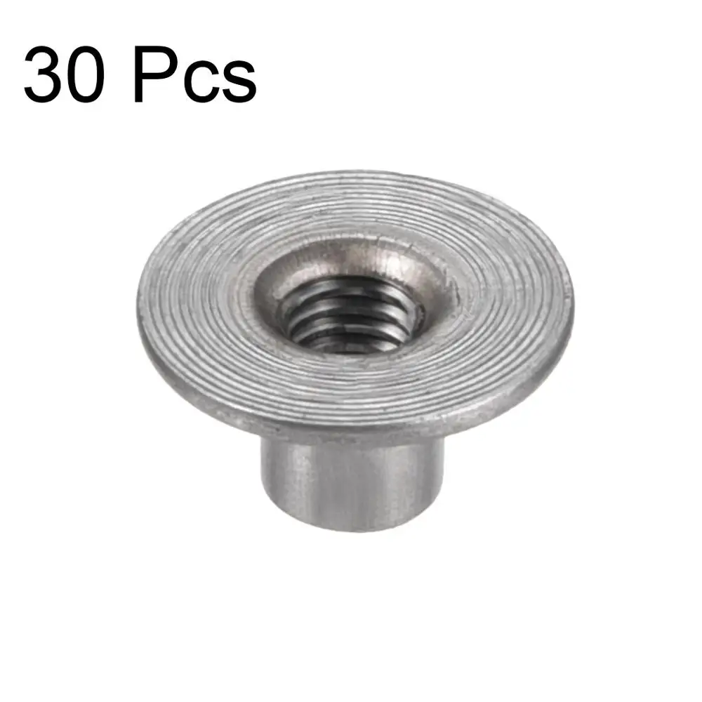 M6 M8 Tee Nuts for Woodworking | Carbon Steel Round Base | 30-Piece Brad Hole Fastener Kit - Thumbnail 2