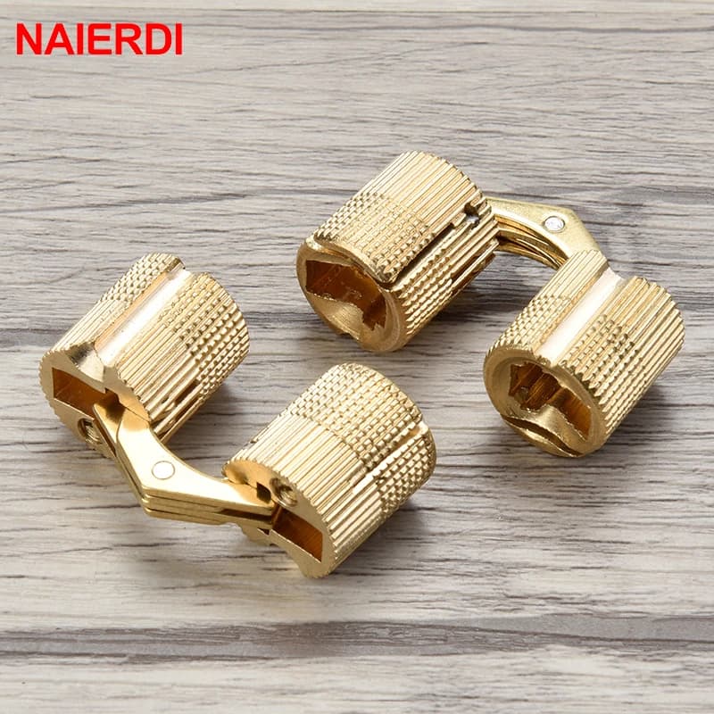 Cabinet Hinges | 8-18mm Brass Cylindrical Design | Invisible Door Hardware - Thumbnail 4