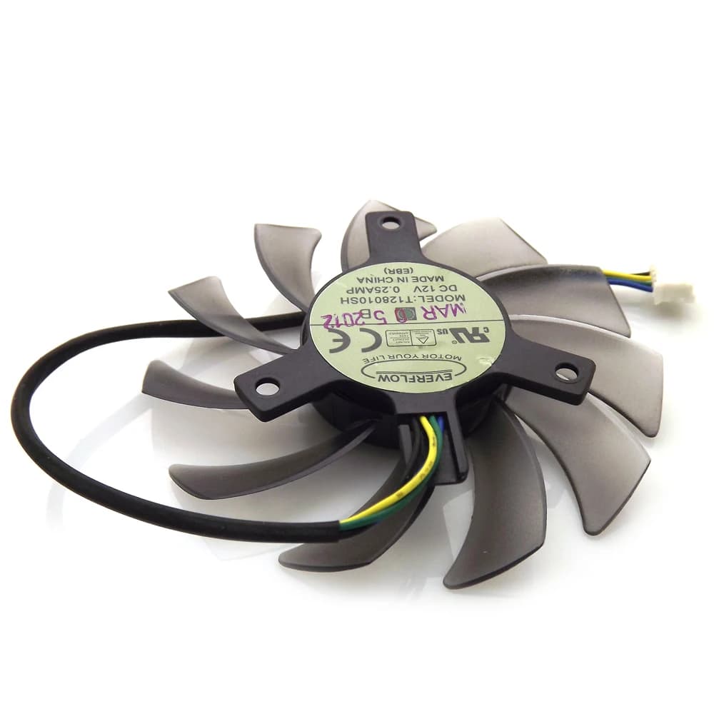 Free Shipping T128010SH 12V 0.25A 75mm 40x40x40mm For ASUS GTX560 HD5870 Graphics Card Cooling Fan 4Wire 4Pin - Thumbnail 5
