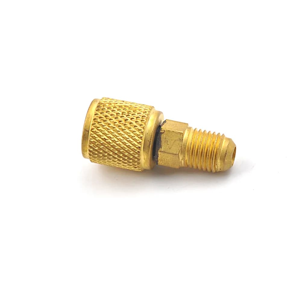 HVAC Brass Fitting | R410a AC Adapter | 1/4 SAE Flare Connection - Thumbnail 4
